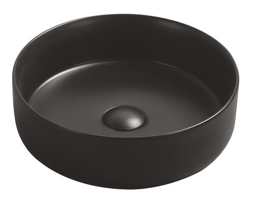 Vasque ronde à poser NAMI en céramique Ø34,6 x H. 11,4 cm - Noir mat